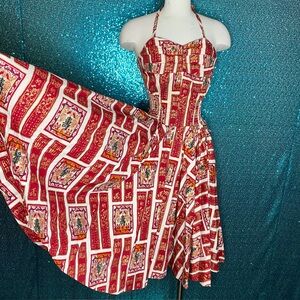 Alfred Shaheen Unique Vintage Medium Asian Hawaiian Dress